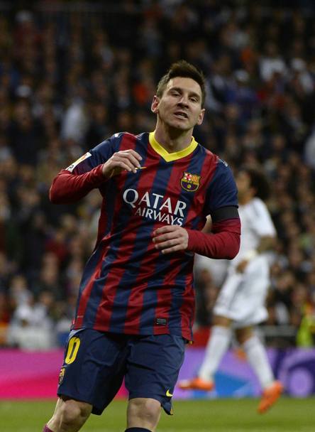 Leo Messi va vicino al 2-0 e si rammarica. Afp